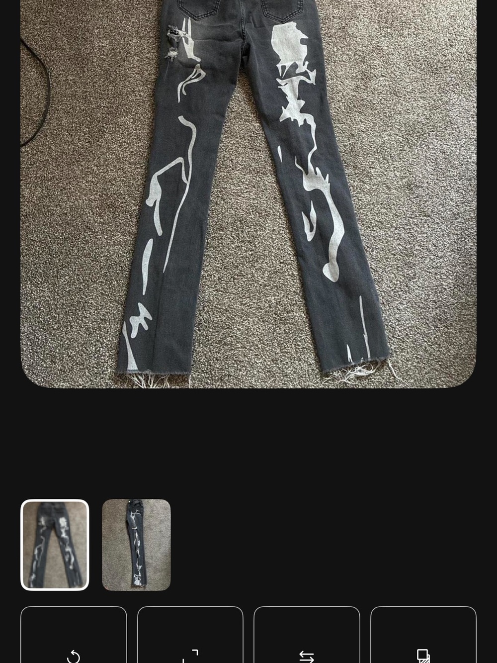 SHEIN Black Straight-Leg Jeans with White Paint-Style Accents
